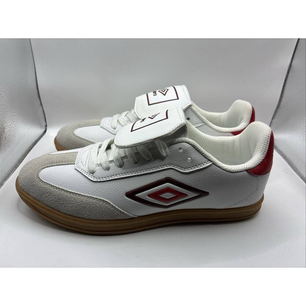 Umbro UMBRO-TX White Red Gum Soccer Sneakers Low Top Lace Up Men Size 12 New
